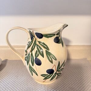 Vintage La Ceramica V.B.C Ceramic Pottery Pitcher 6770 Made In Italy 7 5/8” Tall